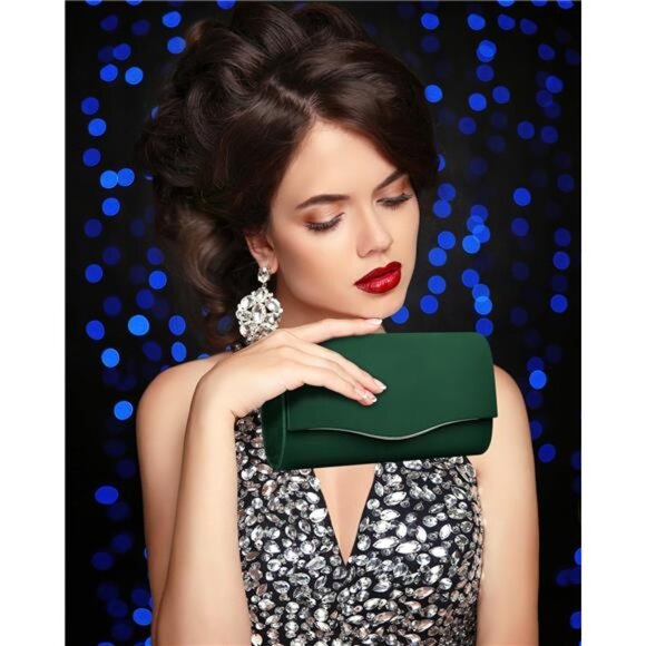 Clutch Formal Evening Bags Green - Picture 7 of 7